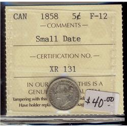 1858 5¢ SD ICCS F12