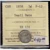 Image 1 : 1858 5¢ SD ICCS F12