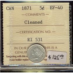1871 5¢ ICCS EF40 Cln