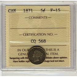 1871 5¢ ICCS F-15