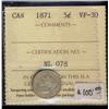 Image 1 : 1871 5¢ ICCS VF30