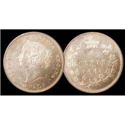 ONE OF THE FINEST KNOWN!  1884 5¢ PCGS MS63 Brilliant with f