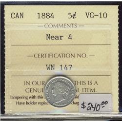 1884  5¢ Near 4  ICCS VG10