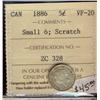 Image 1 : 1886  5¢ Small 6  ICCS VF20 Scratch