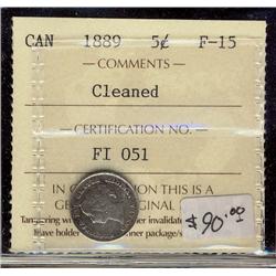 1889   5¢  ICCS F15 Cln