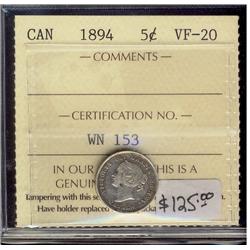 1894   5¢   ICCS VF20