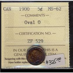 1900   5¢ Oval  ICCS MS62