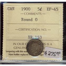 1900  5¢ Round  ICCS EF45