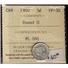 Image 1 : 1900  5¢ Round  ICCS VF30