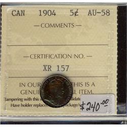 1904   5¢ ICCS AU58