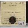 Image 1 : 1904   5¢ ICCS AU58