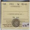 Image 1 : 1911  5¢ ICCS MS60