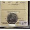 Image 1 :  1927  5¢ ICCS MS60