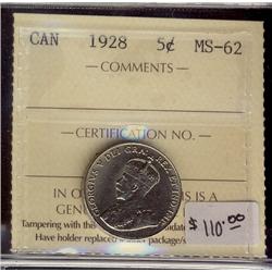 1928  5¢ ICCS MS62