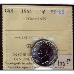 1944 5¢ ICCS MS65