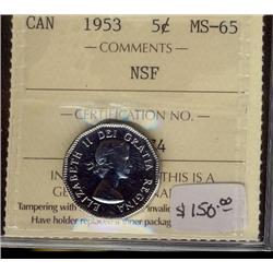 1953 5¢ NSF ICCS MS65 