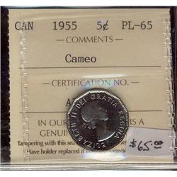 1955  5¢ ICCS PL65 Cameo