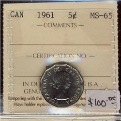 1961  5¢ ICCS MS65