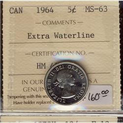 1964  5¢ EWL  ICCS MS63