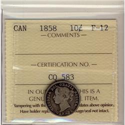 1858 10¢ ICCS F-12