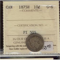 1875H  10¢ ICCS G6