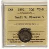 Image 1 : 1892 10c Small9 Obv 5 ICCS VG-8