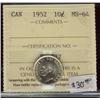 Image 1 : 1952 10¢ ICCS MS64 