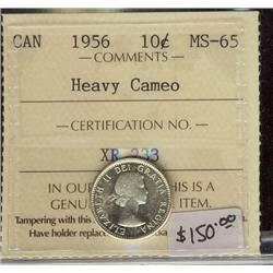 1956  10¢ ICCS MS65 Heavy Cameo