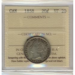 1858 20¢ ICCS VF-20
