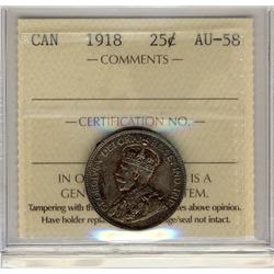 1918 25¢ ICCS AU-58