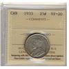 Image 1 : 1933 25¢ ICCS VF-20