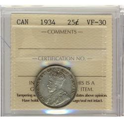 1934 25¢ ICCS VF-30