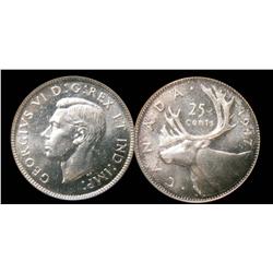 1947 Dot 25¢ PCGS MS-63  Brilliant with lots of luster.  Exc