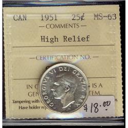 1951  25¢ HR  ICCS MS63
