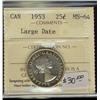 Image 1 : 1953  25¢ LD  ICCS MS64 