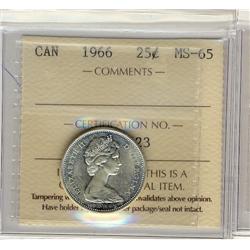 1966 25¢ ICCS MS-65