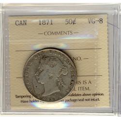 1871 50¢ ICCS VG-8