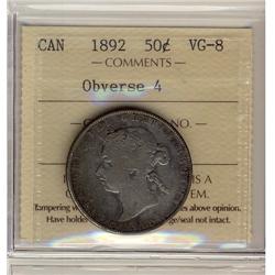 1892 50¢ ICCS VG-8