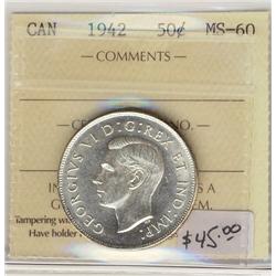 1942  50¢  ICCS MS60