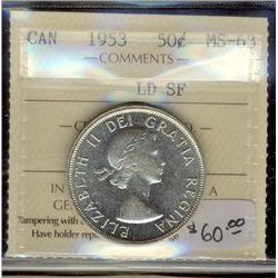 1953  50¢ LD SF  ICCS MS63