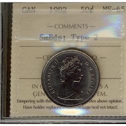 1982 50¢  SM Bds Type 2 ICCS MS65