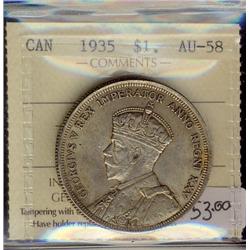 1935 $1 ICCS AU58