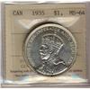 Image 1 : 1935 $1 ICCS MS-64