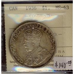 1936 $1 ICCS MS63