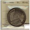 Image 1 : 1936 $1 ICCS MS64.  Superbly toned example.