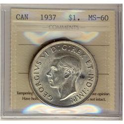 1937 $1 ICCS MS-60