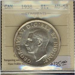 1938 $1 ICCS AU58