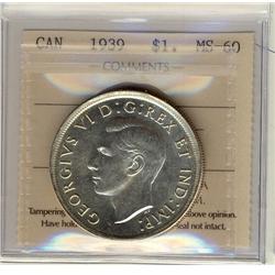 1939 $1 ICCS MS-60