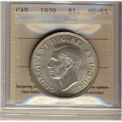 1939 $1 ICCS MS-64