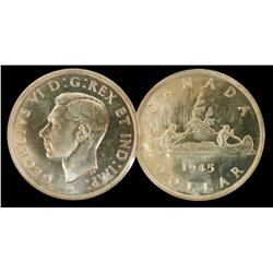 1945 $1 ICCS MS64, brilliant and lustrous. Rare!